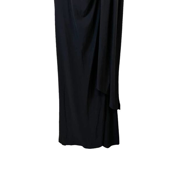 Vince Camuto New Womens One Shoulder Ruched Side Gown Dress Black 2 Classic Glam - Picture 9 of 15